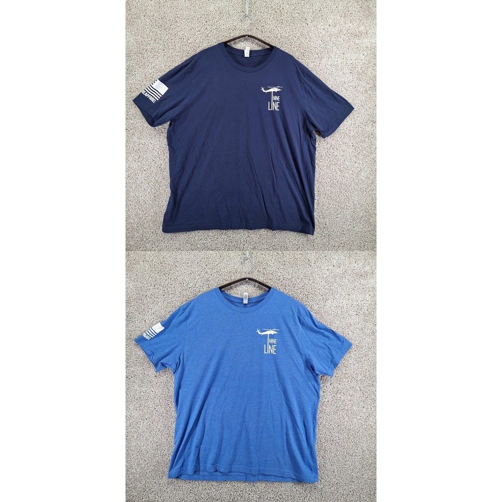 Nine Line Apparel T-Shirt Mens 3XL Blue Land Shark Maligator Graphic Lot of 2